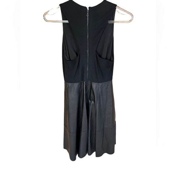 Alice & Olivia Vegan Leather Racerback Midi Dress, Fit and Flare - Picture 3 of 3
